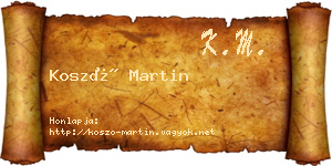 Koszó Martin névjegykártya
